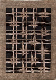 Modern Beige Hand Knotted 5'9" X 7'10"  Area Rug 250-26812