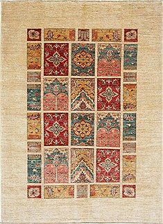 Pishavar Multicolor Hand Knotted 5'7" X 7'8"  Area Rug 250-26831