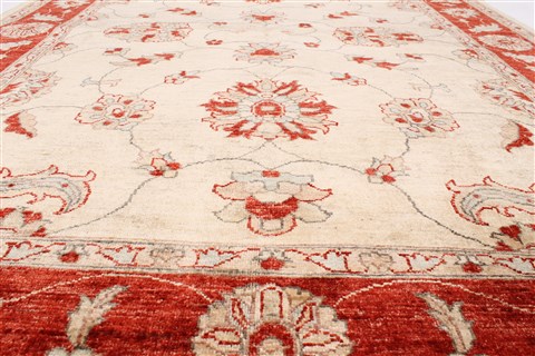 Pishavar Beige Hand Knotted 59 X 79 Area Rug 250-26833 Image 6