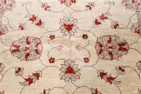 Pishavar Beige Hand Knotted 59 X 79 Area Rug 250-26833 Image 7