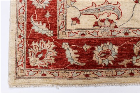 Pishavar Beige Hand Knotted 59 X 79 Area Rug 250-26833 Image 8