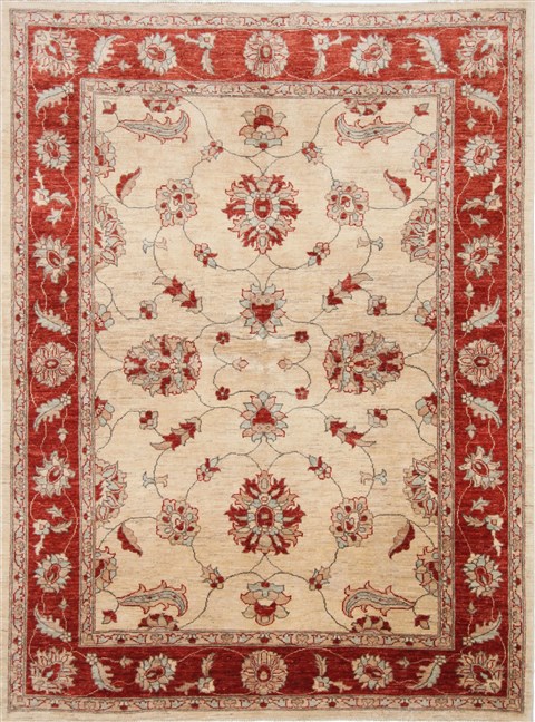 Pishavar Beige Hand Knotted 59 X 79 Area Rug 250-26833 Image 0