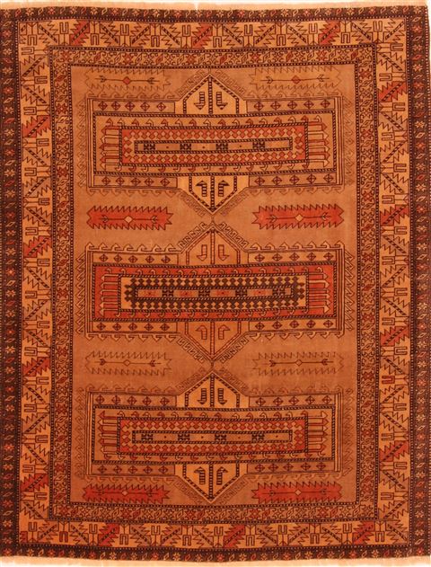 Kazak Brown Hand Knotted 50 X 66 Area Rug 253-26847 Image 0