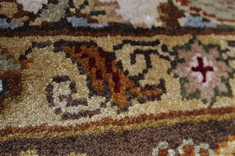 Kashan Beige Hand Knotted 57 X 81 Area Rug 250-26855 Image 9
