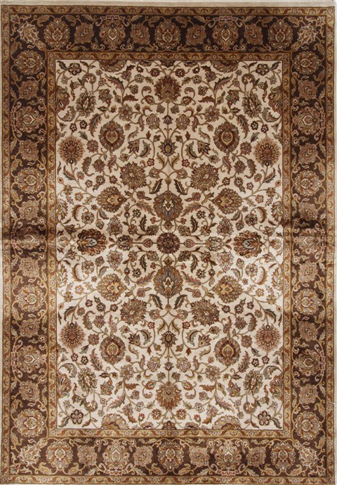 Kashan Beige Hand Knotted 57 X 81 Area Rug 250-26855 Image 0