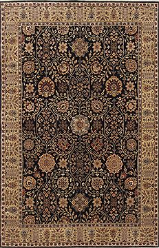Indian Pishavar Brown Rectangle 5x8 ft Wool Carpet 26869