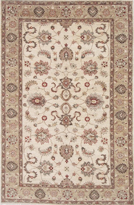 Pishavar Beige Hand Knotted 55 X 83 Area Rug 250-26875 Image 0