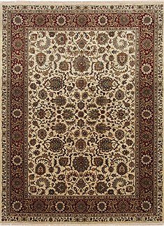 Indian Kashmar Beige Rectangle 6x9 ft Wool Carpet 26882