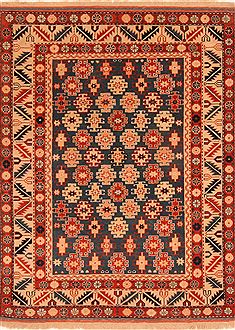 Turkish Shirvan Red Rectangle 4x6 ft Wool Carpet 26892