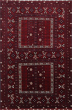 Afghan Turkman Beige Rectangle 5x8 ft Wool Carpet 26897