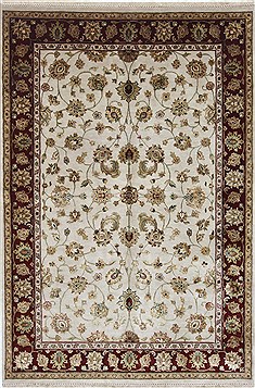 Kashmar Beige Hand Knotted 5'6" X 8'2"  Area Rug 250-26899