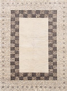 Gabbeh Beige Hand Knotted 5'7" X 7'5"  Area Rug 250-26907