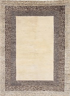 Indian Gabbeh Beige Rectangle 6x9 ft Wool Carpet 26909