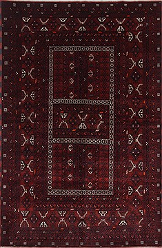 Indian Turkman Blue Rectangle 5x8 ft Wool Carpet 26910