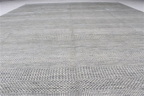 Modern Beige Hand Knotted 90 X 120 Area Rug 250-26926 Image 3