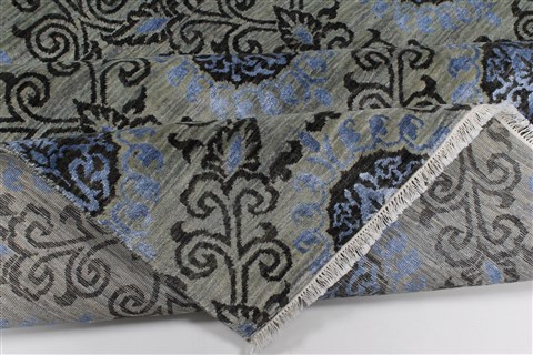 Modern Black Hand Knotted 90 X 120 Area Rug 250-26928 Image 1