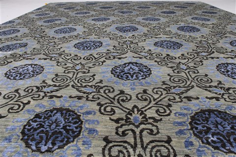 Modern Black Hand Knotted 90 X 120 Area Rug 250-26928 Image 3