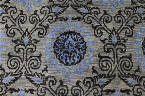 Modern Black Hand Knotted 90 X 120 Area Rug 250-26928 Image 4