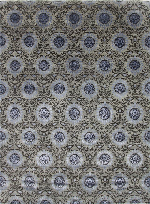 Modern Black Hand Knotted 90 X 120 Area Rug 250-26928 Image 0