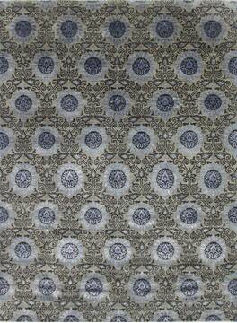 Indian Modern Black Rectangle 9x12 ft Wool Carpet 26928
