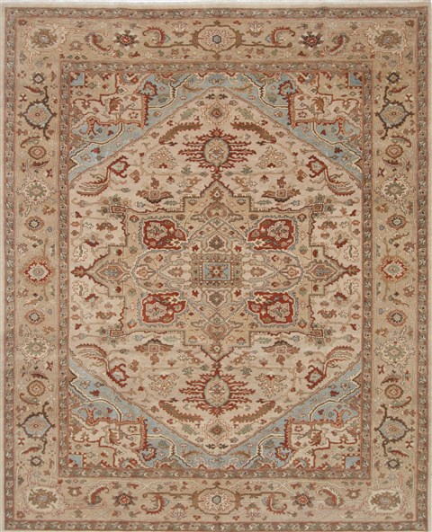 Serapi Beige Hand Knotted 81 X 100 Area Rug 250-26932 Image 0
