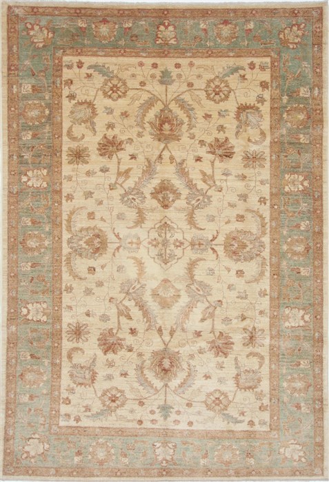Pishavar Beige Hand Knotted 67 X 99 Area Rug 250-26934 Image 0