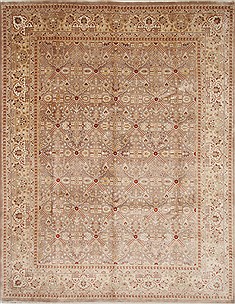 Indian Isfahan Beige Rectangle 8x10 ft Wool Carpet 26935
