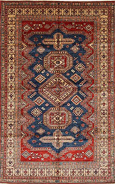 Pakistani Kazak Blue Rectangle 6x9 ft Wool Carpet 26939