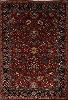 Indian sarouk Green Rectangle 6x9 ft Wool Carpet 26944