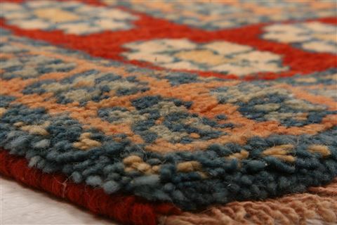 Gabbeh Red Hand Knotted 35 X 49 Area Rug 253-26952 Image 1