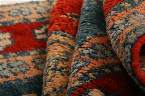 Gabbeh Red Hand Knotted 35 X 49 Area Rug 253-26952 Image 4
