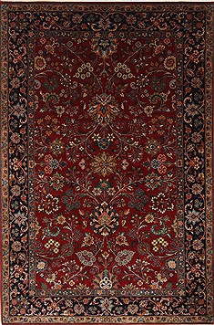 Indian sarouk Green Rectangle 6x9 ft Wool Carpet 26955