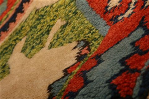 Gabbeh Red Hand Knotted 35 X 46 Area Rug 253-26959 Image 1