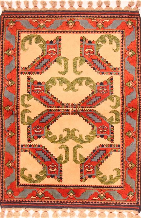Gabbeh Red Hand Knotted 35 X 46 Area Rug 253-26959 Image 0