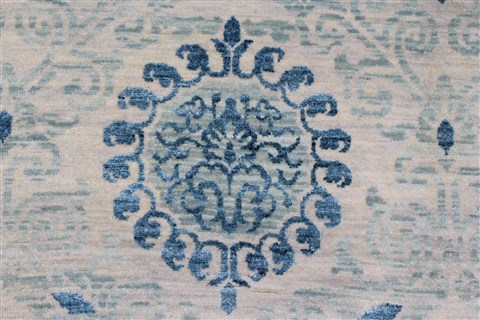 Modern Blue Hand Knotted 910 X 142 Area Rug 250-26960 Image 3