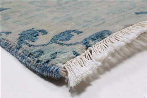 Modern Blue Hand Knotted 910 X 142 Area Rug 250-26960 Image 7