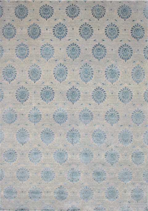 Modern Blue Hand Knotted 910 X 142 Area Rug 250-26960 Image 0