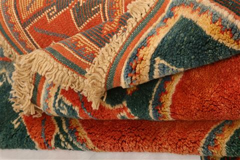 Gabbeh Red Hand Knotted 36 X 48 Area Rug 100-26963 Image 4