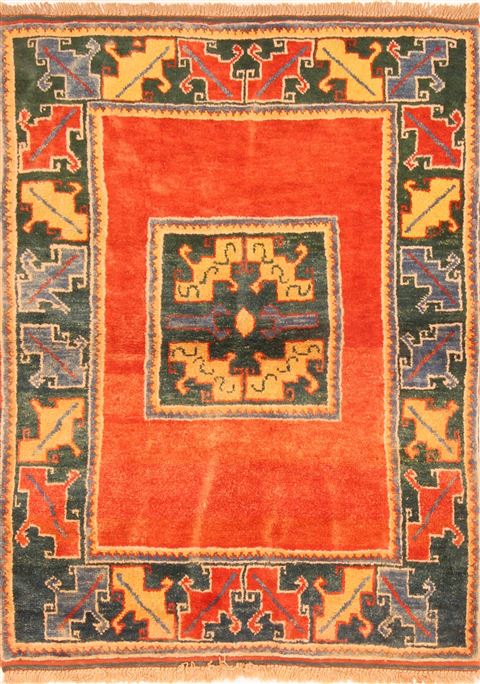 Gabbeh Red Hand Knotted 36 X 48 Area Rug 100-26963 Image 0
