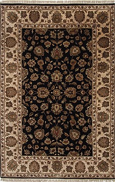 Indian Kashan Brown Rectangle 6x9 ft Wool Carpet 26965