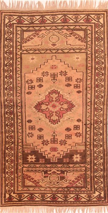 Kazak Beige Runner Hand Knotted 35 X 65 Area Rug 100-26980 Image 0