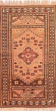 Turkish Kazak Beige Runner 6 ft and Smaller Wool Carpet 26980
