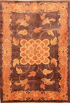 Nepal Yellow Hand Knotted 4'9" X 7'0"  Area Rug 100-26985