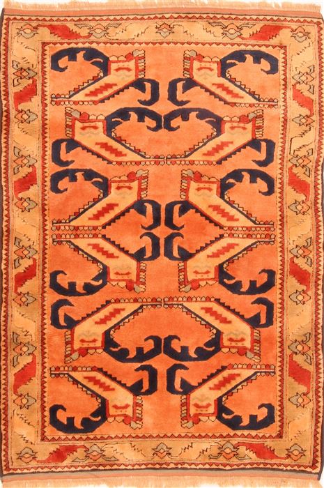 Kazak Orange Hand Knotted 37 X 51 Area Rug 100-26988 Image 0