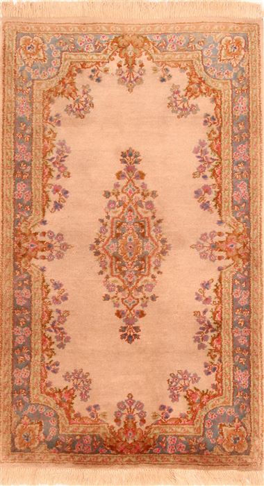 Kerman Beige Hand Knotted 31 X 52 Area Rug 100-26994 Image 0