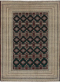 Afghan Turkman Red Rectangle 4x6 ft Wool Carpet 26996