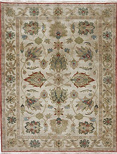 Egyptian Chobi Green Rectangle 5x8 ft Wool Carpet 27007