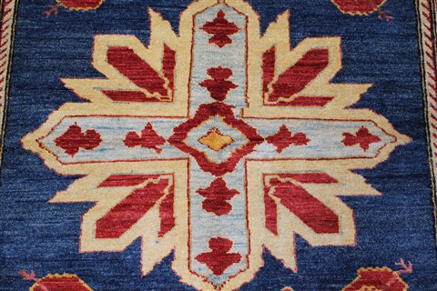 Kazak Blue Hand Knotted 410 X 611 Area Rug 250-27010 Image 6