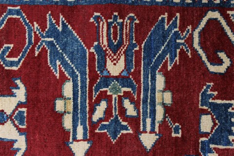 Kazak Red Hand Knotted 410 X 62 Area Rug 250-27011 Image 9