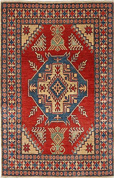 Kazak Red Hand Knotted 4'2" X 6'6"  Area Rug 250-27012